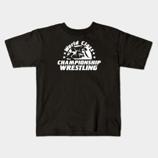 WCCW World Class Championship Wrestling WHITE Kids T-Shirt